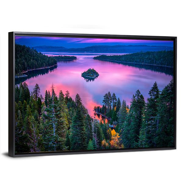 High Angle View Of Lake Tahoe Canvas Wall Art-3 Horizontal-Gallery Wrap-25&quot; x 16&quot;-Tiaracle