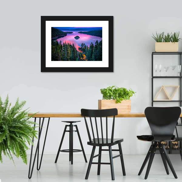 High Angle View Of Lake Tahoe Canvas Wall Art-3 Horizontal-Gallery Wrap-25" x 16"-Tiaracle
