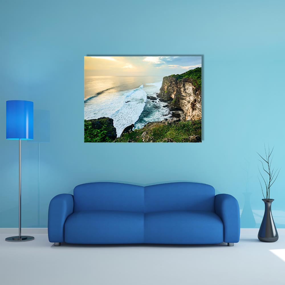 High Cliff At Uluwatu Temple Canvas Wall Art-4 Horizontal-Gallery Wrap-34" x 24"-Tiaracle