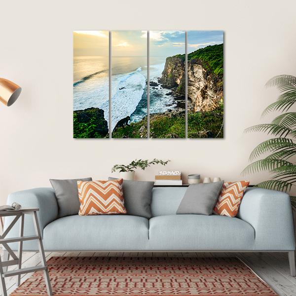 High Cliff At Uluwatu Temple Canvas Wall Art-4 Horizontal-Gallery Wrap-34" x 24"-Tiaracle
