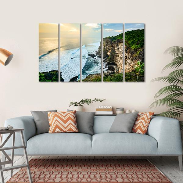 High Cliff At Uluwatu Temple Canvas Wall Art-5 Horizontal-Gallery Wrap-22" x 12"-Tiaracle