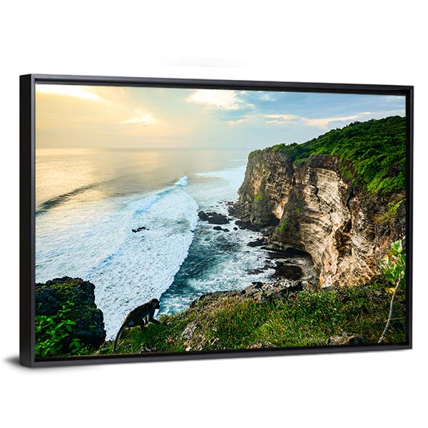 High Cliff At Uluwatu Temple Canvas Wall Art-3 Horizontal-Gallery Wrap-25" x 16"-Tiaracle