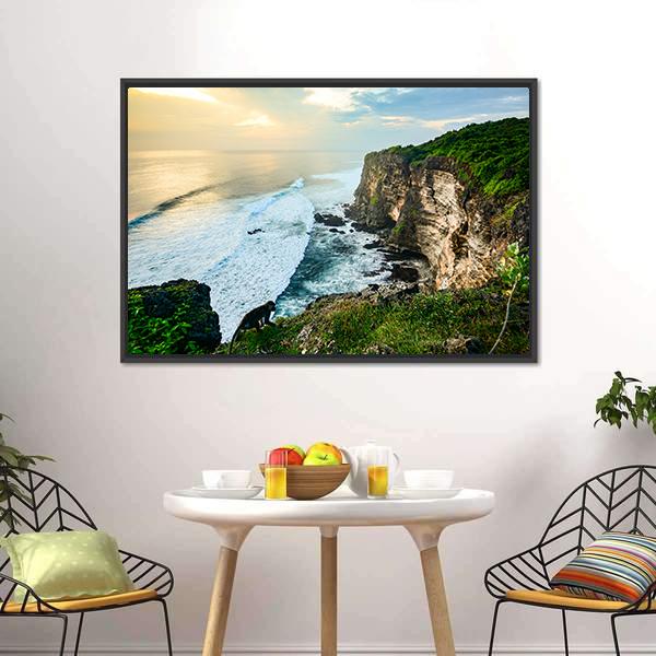 High Cliff At Uluwatu Temple Canvas Wall Art-3 Horizontal-Gallery Wrap-25" x 16"-Tiaracle
