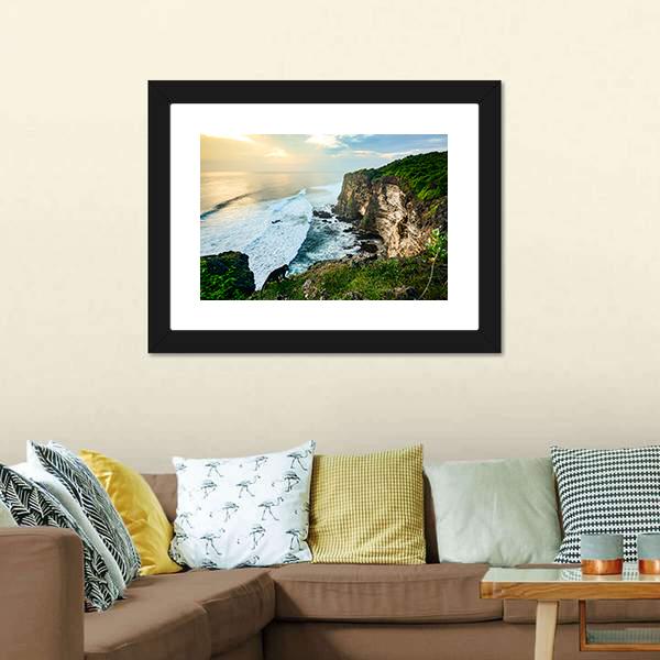 High Cliff At Uluwatu Temple Canvas Wall Art-3 Horizontal-Gallery Wrap-25" x 16"-Tiaracle