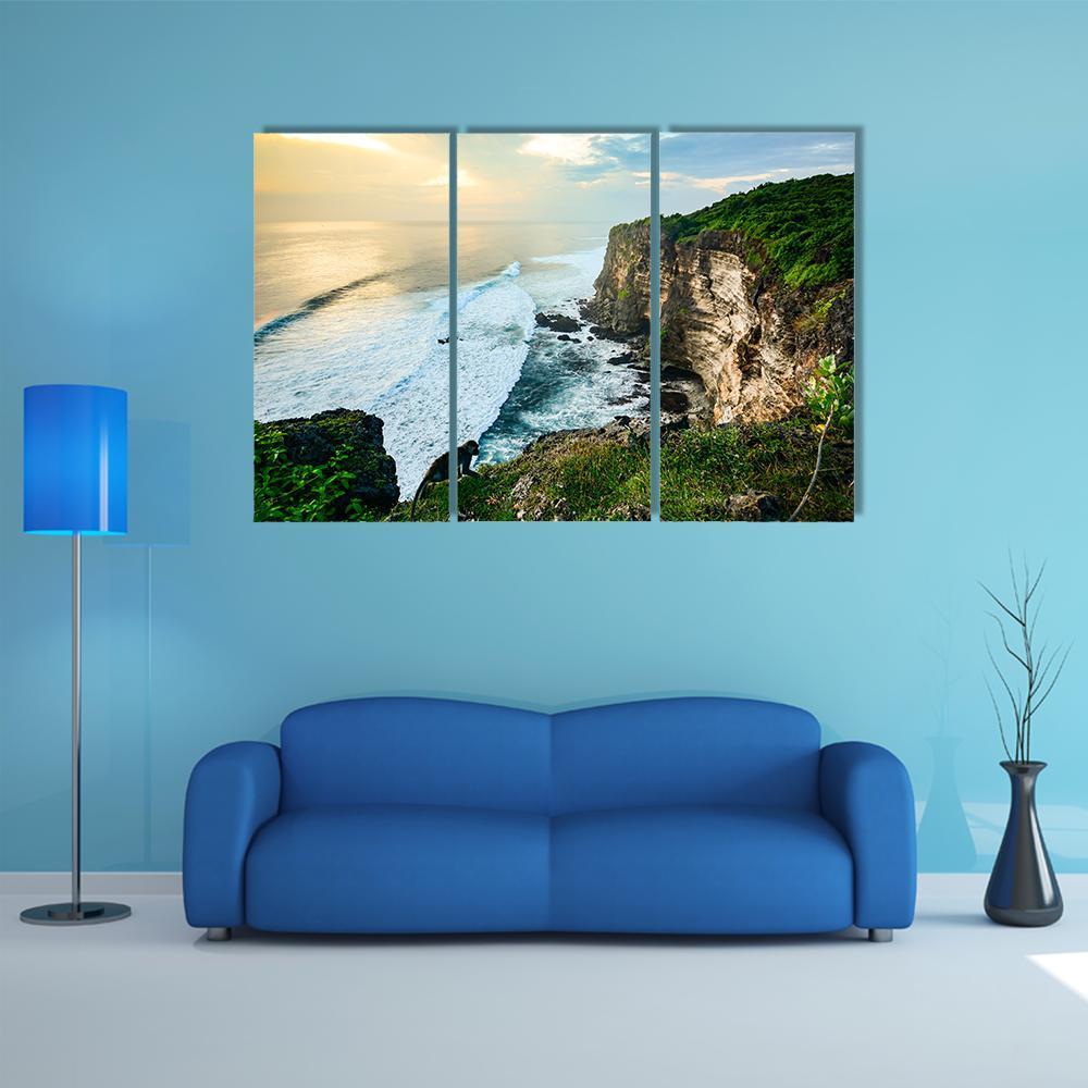 High Cliff At Uluwatu Temple Canvas Wall Art-3 Horizontal-Gallery Wrap-37" x 24"-Tiaracle