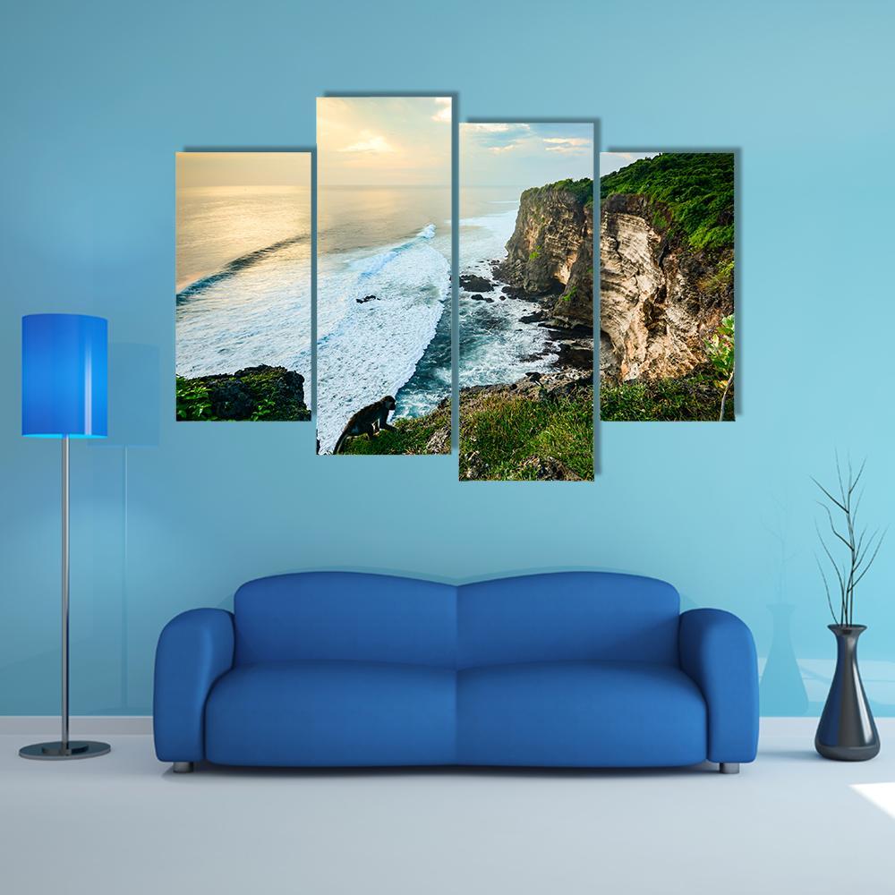 High Cliff At Uluwatu Temple Canvas Wall Art-4 Pop-Gallery Wrap-50" x 32"-Tiaracle
