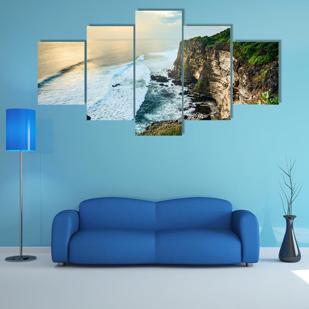 High Cliff At Uluwatu Temple Canvas Wall Art-5 Star-Gallery Wrap-62" x 32"-Tiaracle