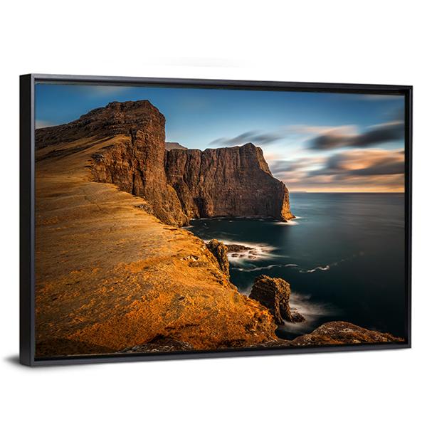 High Cliffs Of Vagar Island Canvas Wall Art-3 Horizontal-Gallery Wrap-25" x 16"-Tiaracle