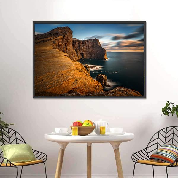 High Cliffs Of Vagar Island Canvas Wall Art-3 Horizontal-Gallery Wrap-25" x 16"-Tiaracle
