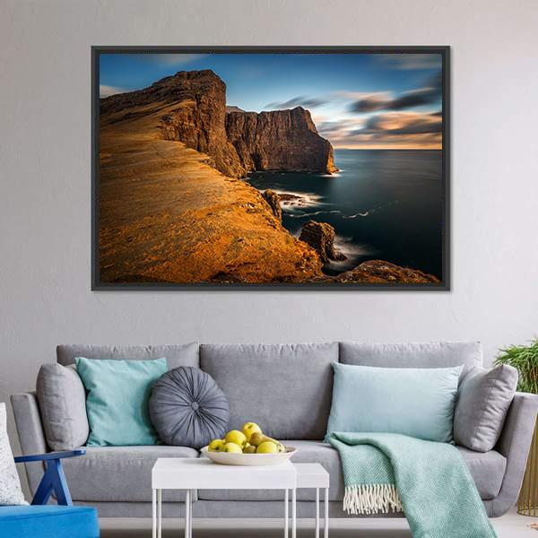 High Cliffs Of Vagar Island Canvas Wall Art-3 Horizontal-Gallery Wrap-25" x 16"-Tiaracle