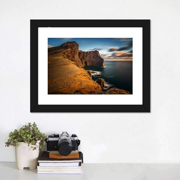 High Cliffs Of Vagar Island Canvas Wall Art-1 Piece-Framed Print-20" x 16"-Tiaracle
