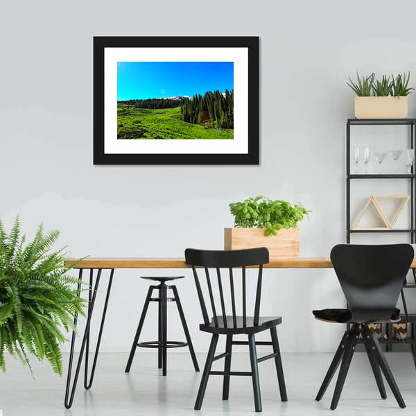 High Mountains & Green Meadows Canvas Wall Art-3 Horizontal-Gallery Wrap-25" x 16"-Tiaracle