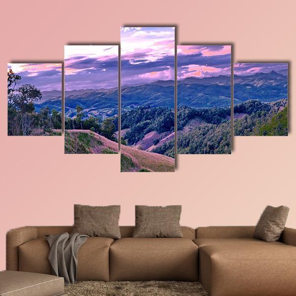 High Mountains In Thailand Canvas Wall Art-5 Star-Gallery Wrap-62" x 32"-Tiaracle