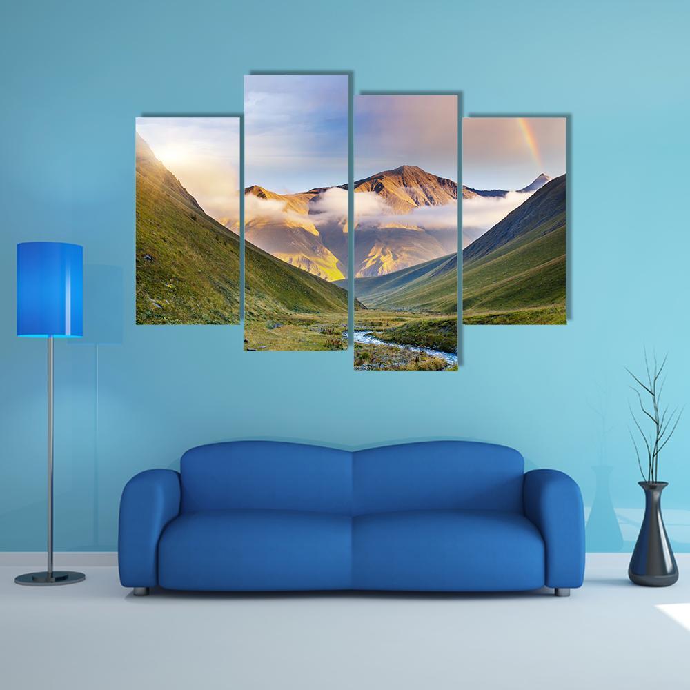 High Mountains Of Georgia Canvas Wall Art-4 Pop-Gallery Wrap-50" x 32"-Tiaracle