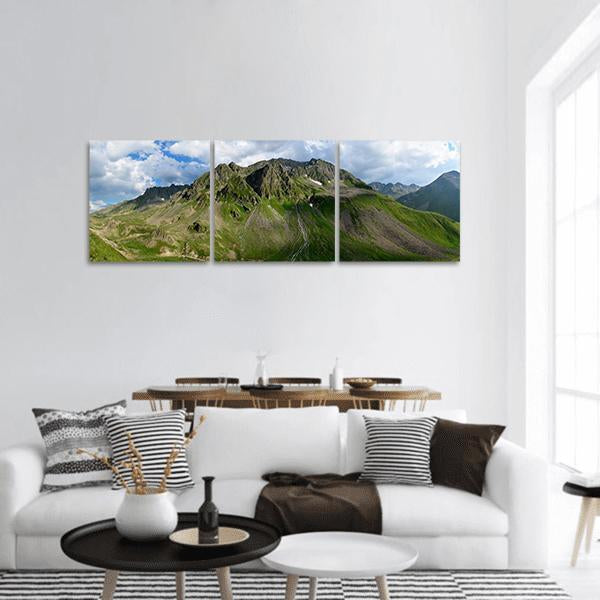High Mountains Of Kackars Panoramic Canvas Wall Art-3 Piece-25" x 08"-Tiaracle