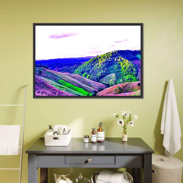 High Mountains Thailand Canvas Wall Art-1 Piece-Floating Frame-36" x 24"-Tiaracle