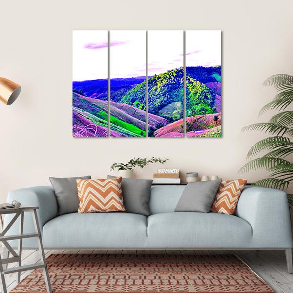 High Mountains Thailand Canvas Wall Art-4 Horizontal-Gallery Wrap-34" x 24"-Tiaracle