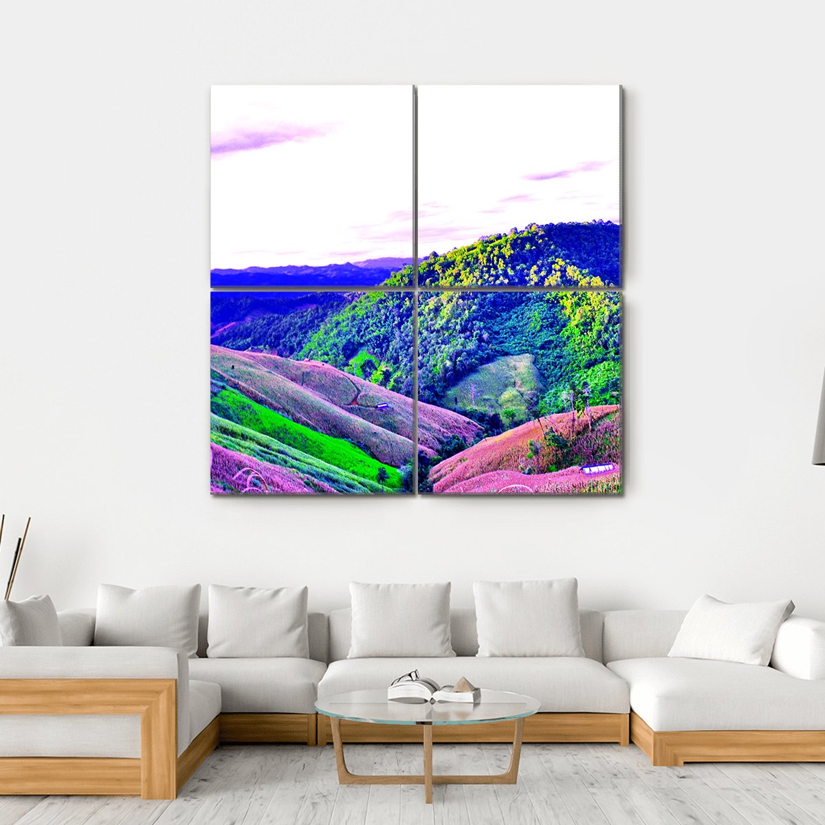 High Mountains Thailand Canvas Wall Art-4 Square-Gallery Wrap-17" x 17"-Tiaracle