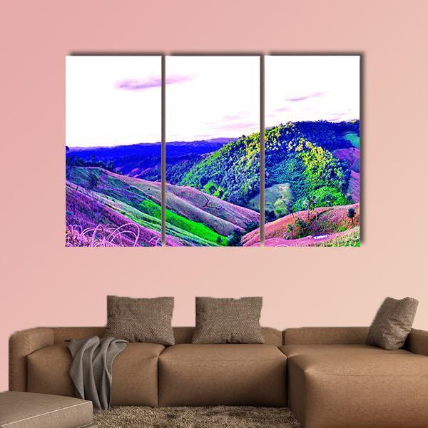 High Mountains Thailand Canvas Wall Art-3 Horizontal-Gallery Wrap-37" x 24"-Tiaracle