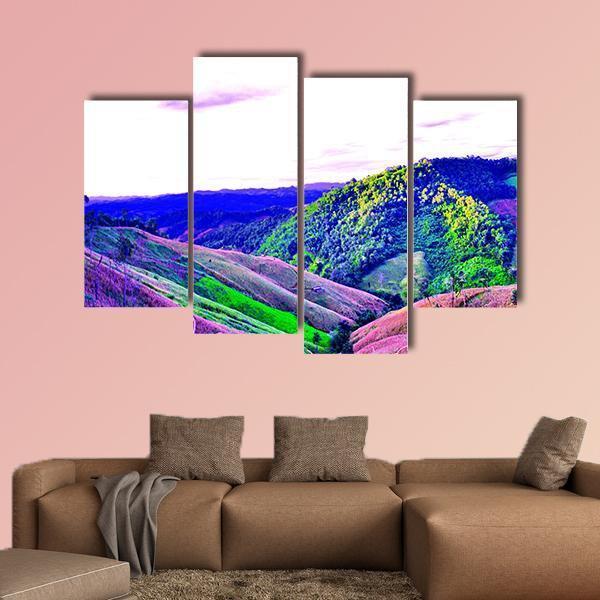 High Mountains Thailand Canvas Wall Art-4 Pop-Gallery Wrap-50" x 32"-Tiaracle