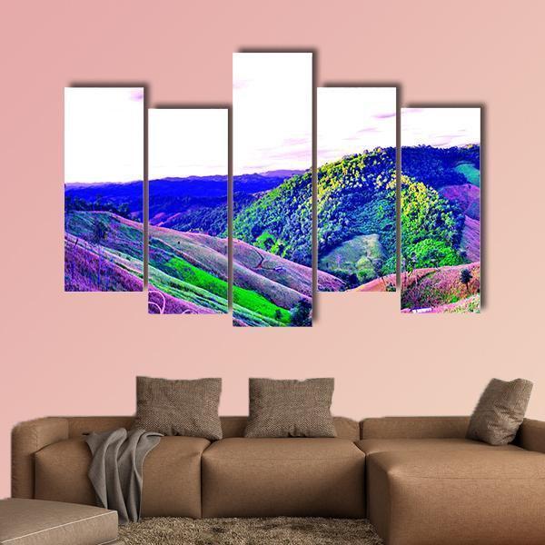 High Mountains Thailand Canvas Wall Art-5 Pop-Gallery Wrap-47" x 32"-Tiaracle
