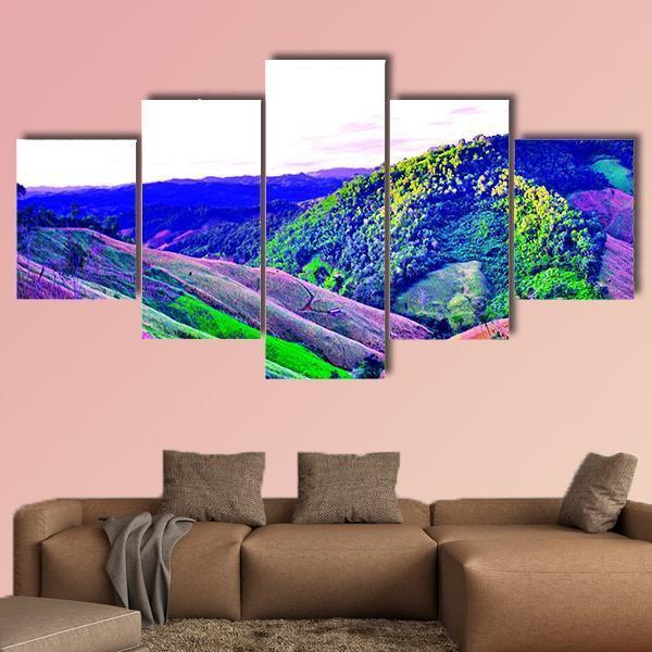 High Mountains Thailand Canvas Wall Art-5 Star-Gallery Wrap-62" x 32"-Tiaracle