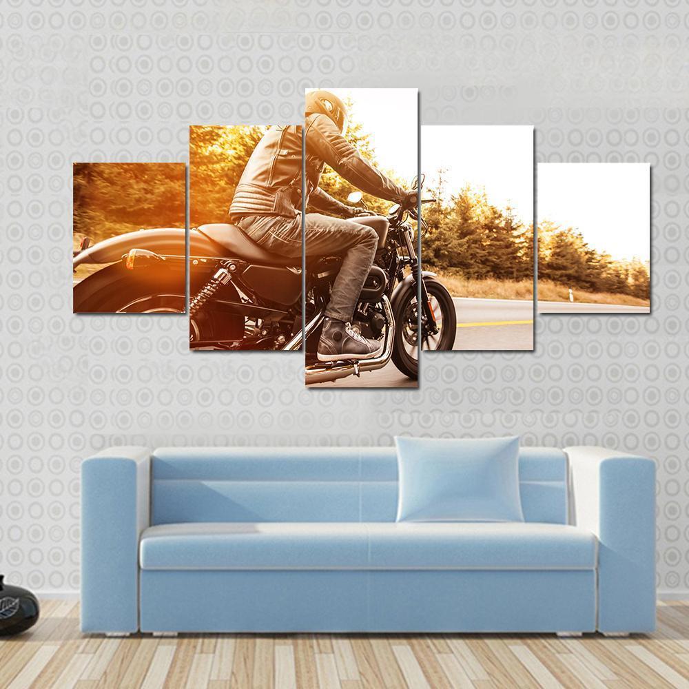 High Power Motorcycle Canvas Wall Art-5 Star-Gallery Wrap-62" x 32"-Tiaracle
