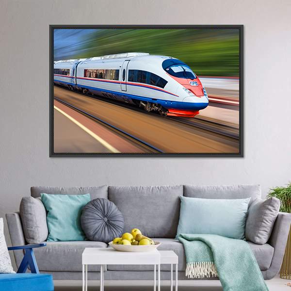 High Speed Train Canvas Wall Art-5 Horizontal-Gallery Wrap-22" x 12"-Tiaracle