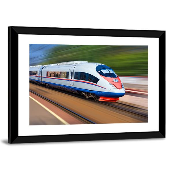 High Speed Train Canvas Wall Art-5 Horizontal-Gallery Wrap-22" x 12"-Tiaracle