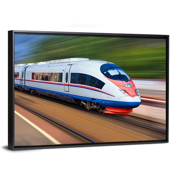 High Speed Train Canvas Wall Art-5 Horizontal-Gallery Wrap-22" x 12"-Tiaracle