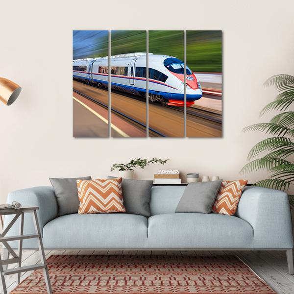 High Speed Train Canvas Wall Art-4 Horizontal-Gallery Wrap-34" x 24"-Tiaracle