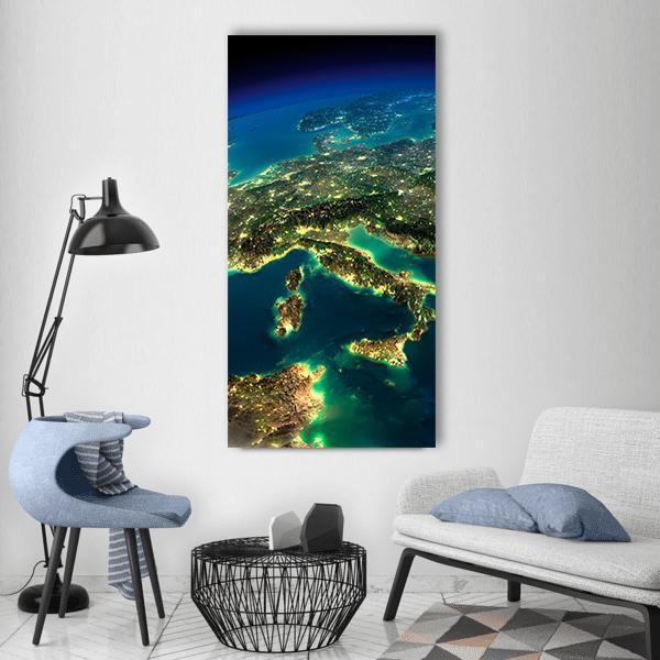 Highly Detailed Earth Vertical Canvas Wall Art-3 Vertical-Gallery Wrap-12" x 25"-Tiaracle