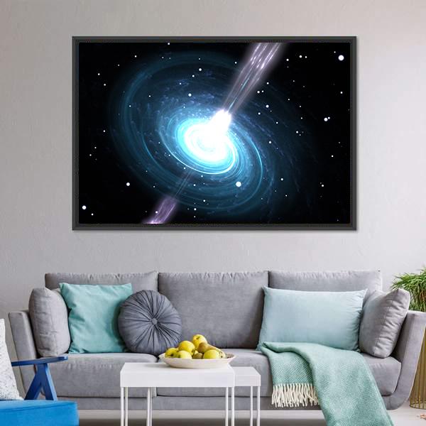 Highly Magnetized Pulsar Canvas Wall Art-1 Piece-Floating Frame-24" x 16"-Tiaracle