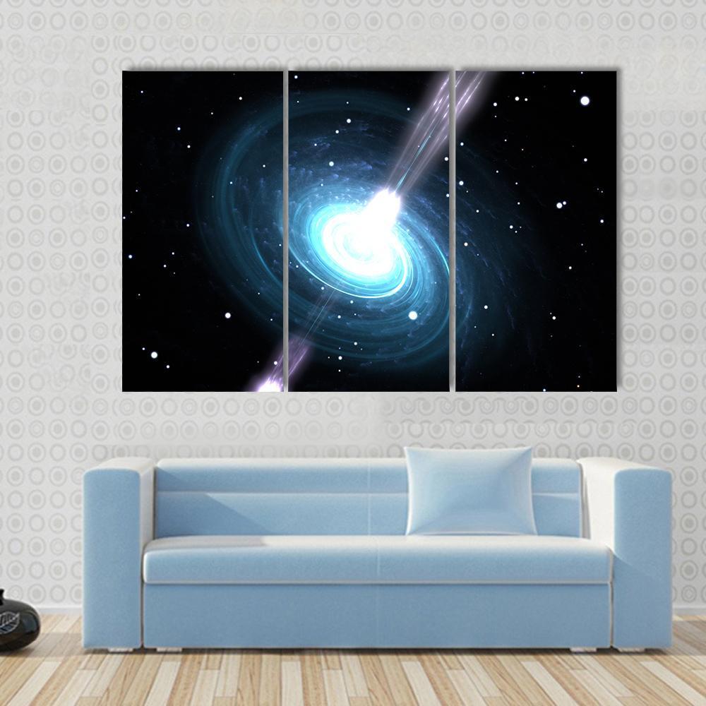Highly Magnetized Pulsar Canvas Wall Art-3 Horizontal-Gallery Wrap-37" x 24"-Tiaracle