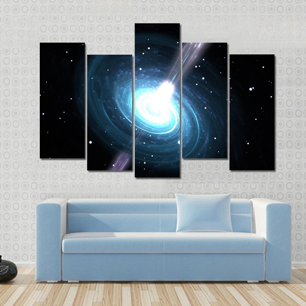 Highly Magnetized Pulsar Canvas Wall Art-5 Pop-Gallery Wrap-47" x 32"-Tiaracle
