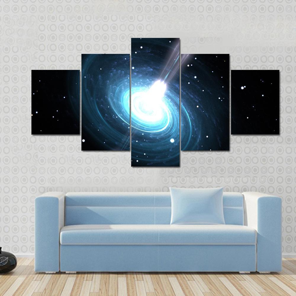 Highly Magnetized Pulsar Canvas Wall Art-5 Star-Gallery Wrap-62" x 32"-Tiaracle