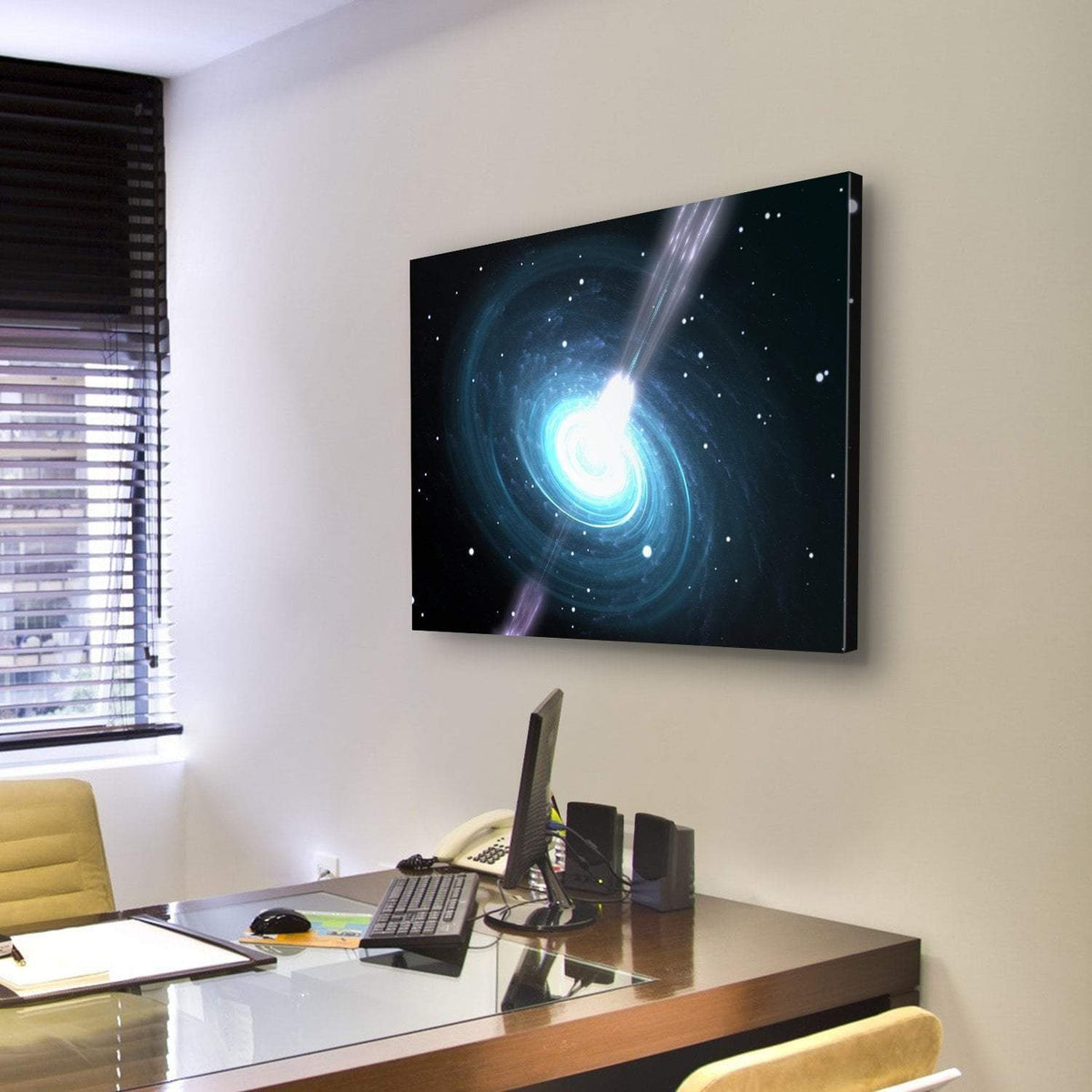 Highly Magnetized Pulsar Canvas Wall Art-3 Horizontal-Gallery Wrap-25" x 16"-Tiaracle
