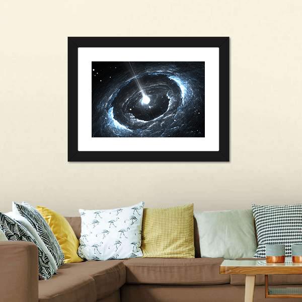 Highly Magnetized Rotating Neutron Star Canvas Wall Art-3 Horizontal-Gallery Wrap-25" x 16"-Tiaracle