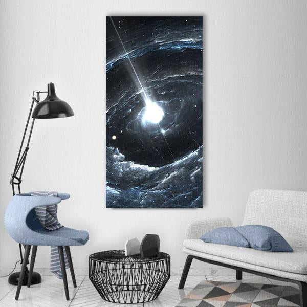 Highly Magnetized Rotating Neutron Star Vertical Canvas Wall Art-1 Vertical-Gallery Wrap-12" x 24"-Tiaracle