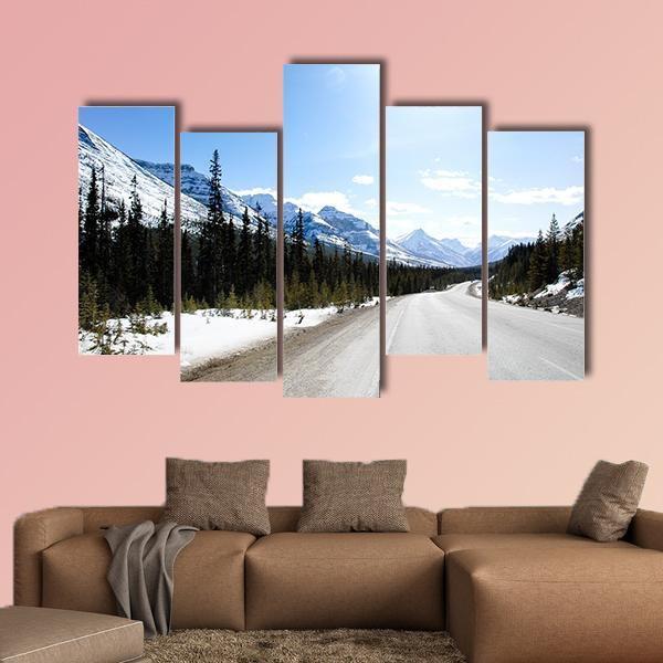 Kootenay Highway Canada Canvas Wall Art-5 Pop-Gallery Wrap-47" x 32"-Tiaracle