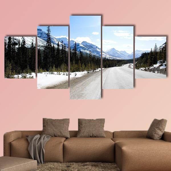 Kootenay Highway Canada Canvas Wall Art-5 Star-Gallery Wrap-62" x 32"-Tiaracle