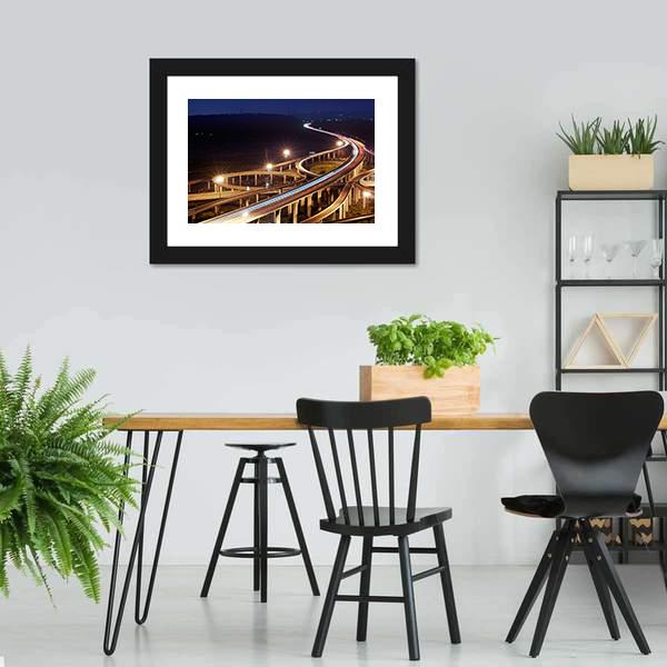 Highway At Night Taiwan Canvas Wall Art-3 Horizontal-Gallery Wrap-25" x 16"-Tiaracle