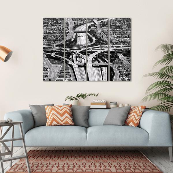 Highway Crossing At Los Angeles Airport Canvas Wall Art-4 Horizontal-Gallery Wrap-34" x 24"-Tiaracle