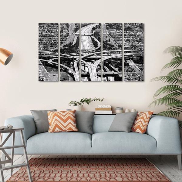 Highway Crossing At Los Angeles Airport Canvas Wall Art-4 Horizontal-Gallery Wrap-34" x 24"-Tiaracle
