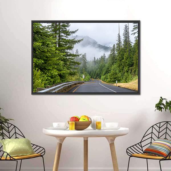 Highway In Redwood Forest Canvas Wall Art-5 Horizontal-Gallery Wrap-22" x 12"-Tiaracle