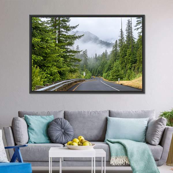 Highway In Redwood Forest Canvas Wall Art-5 Horizontal-Gallery Wrap-22" x 12"-Tiaracle