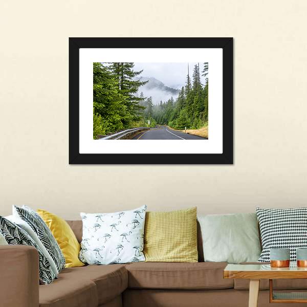 Highway In Redwood Forest Canvas Wall Art-3 Horizontal-Gallery Wrap-25" x 16"-Tiaracle