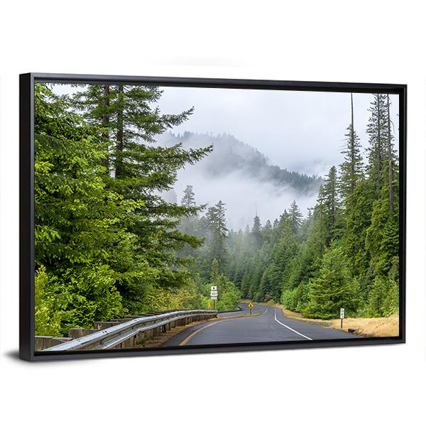 Highway In Redwood Forest Canvas Wall Art-5 Horizontal-Gallery Wrap-22" x 12"-Tiaracle
