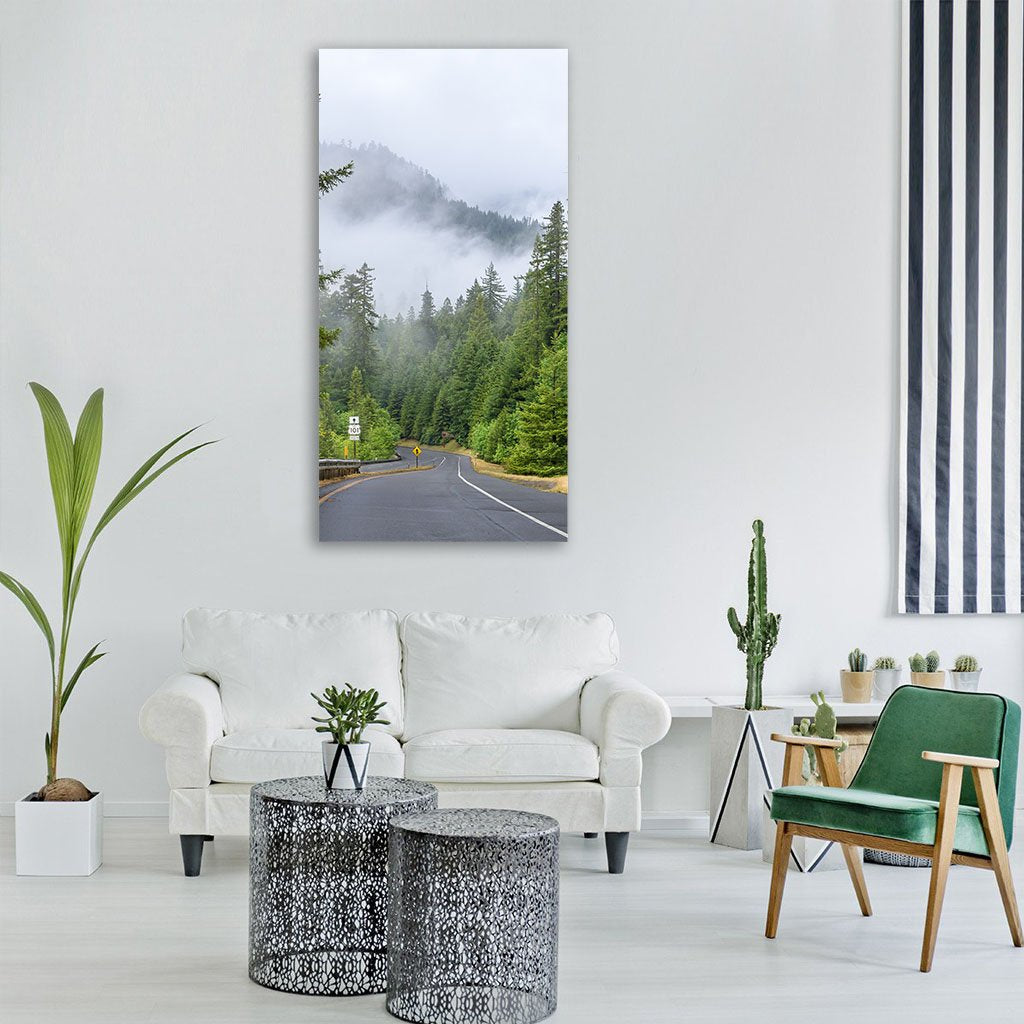 Highway In Redwood Forest Vertical Canvas Wall Art-1 Vertical-Gallery Wrap-12" x 24"-Tiaracle