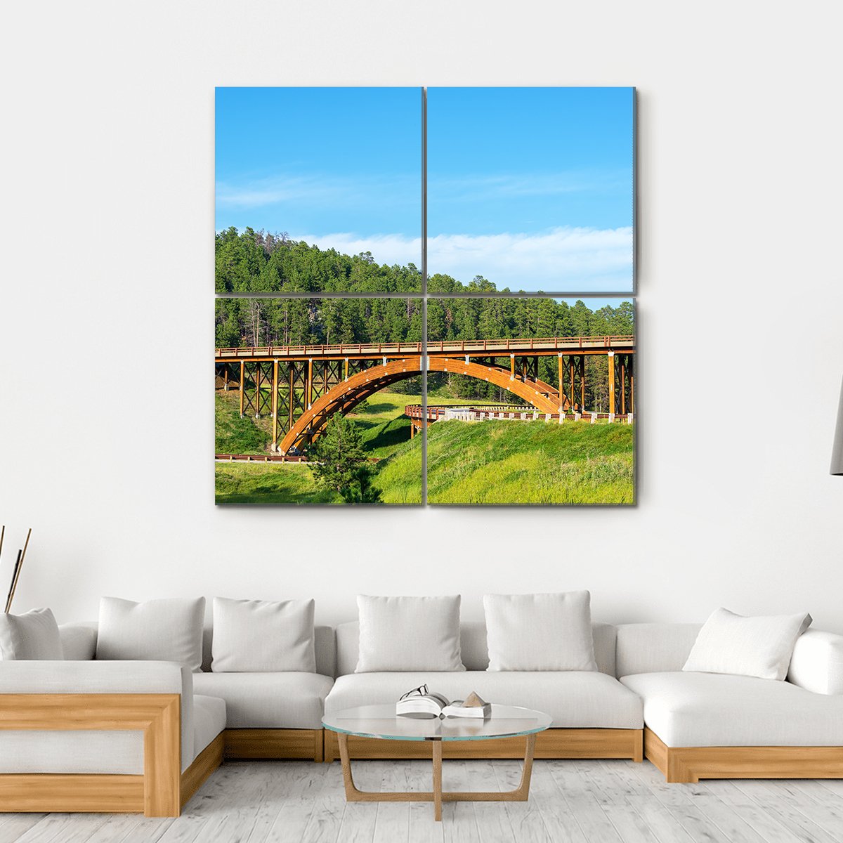 Highway Overpass In Black Hills Canvas Wall Art-4 Square-Gallery Wrap-17" x 17"-Tiaracle